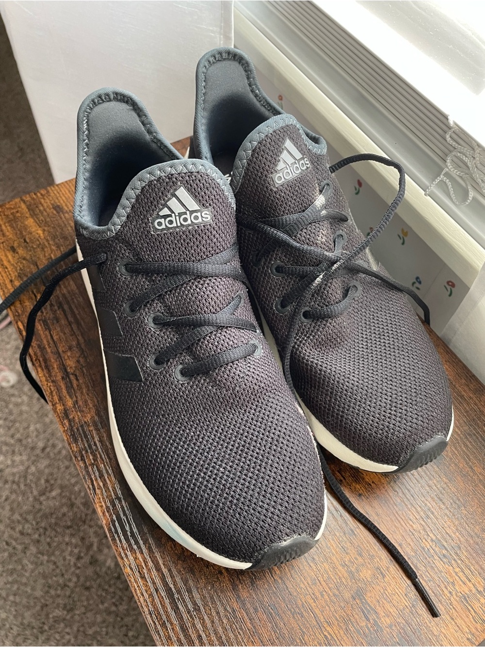 adidas Cloudfoam Plus Women’s 8 Black Mesh Athletic Sneakers - Picture 2 of 5
